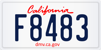 CA license plate F8483