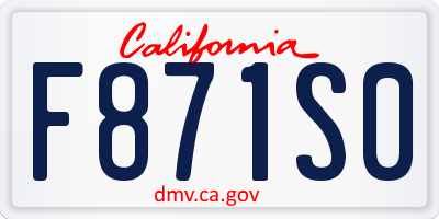 CA license plate F871S0