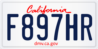 CA license plate F897HR