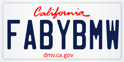 CA license plate FABYBMW