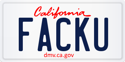 CA license plate FACKU