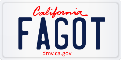 CA license plate FAGOT