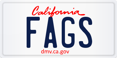 CA license plate FAGS