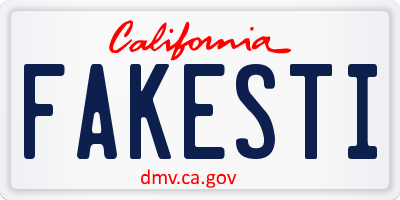 CA license plate FAKESTI