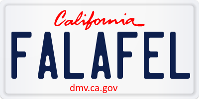 CA license plate FALAFEL