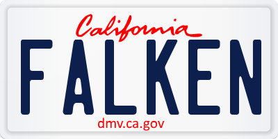 CA license plate FALKEN