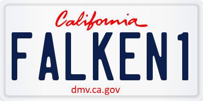 CA license plate FALKEN1