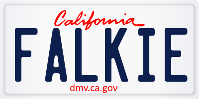 CA license plate FALKIE