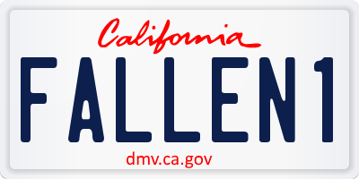 CA license plate FALLEN1