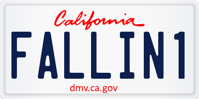 CA license plate FALLIN1