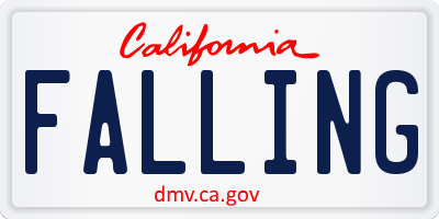 CA license plate FALLING