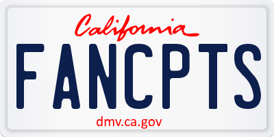 CA license plate FANCPTS