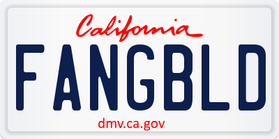 CA license plate FANGBLD