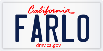 CA license plate FARLO