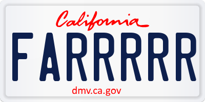 CA license plate FARRRRR