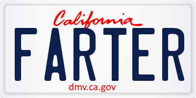 CA license plate FARTER