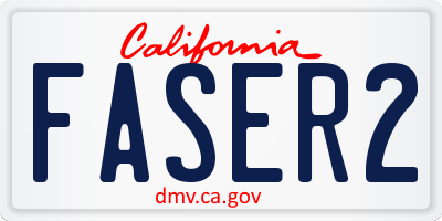 CA license plate FASER2