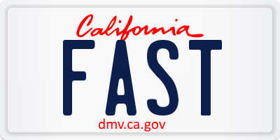 CA license plate FAST