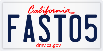 CA license plate FAST05