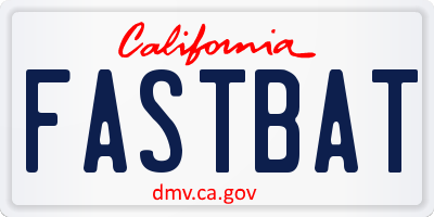 CA license plate FASTBAT