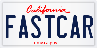 CA license plate FASTCAR