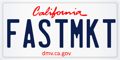 CA license plate FASTMKT