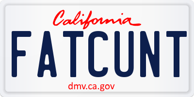 CA license plate FATCUNT