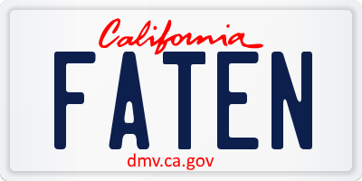 CA license plate FATEN