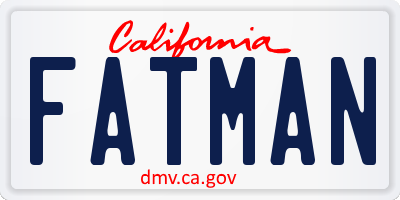 CA license plate FATMAN