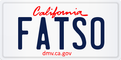 CA license plate FATSO