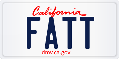 CA license plate FATT