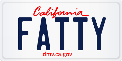 CA license plate FATTY