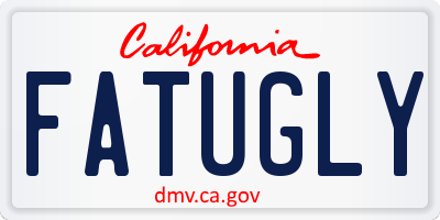 CA license plate FATUGLY