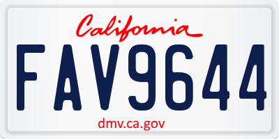 CA license plate FAV9644