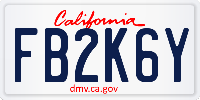 CA license plate FB2K6Y