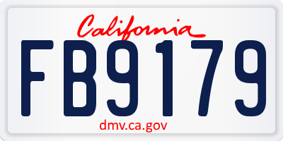 CA license plate FB9179