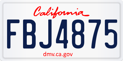 CA license plate FBJ4875