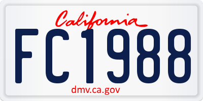 CA license plate FC1988