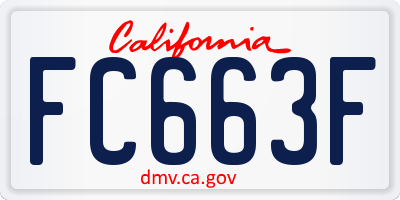 CA license plate FC663F