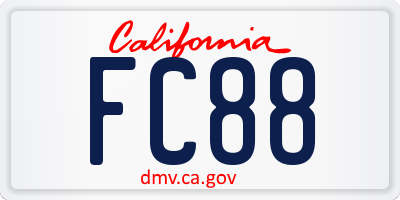 CA license plate FC88