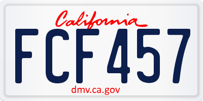 CA license plate FCF457