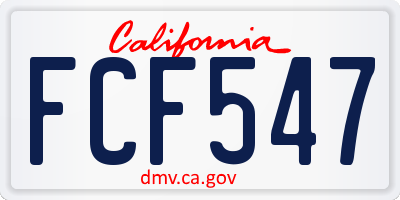 CA license plate FCF547