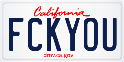 CA license plate FCKYOU