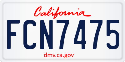 CA license plate FCN7475