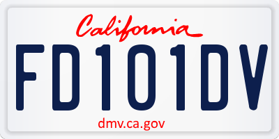 CA license plate FD101DV