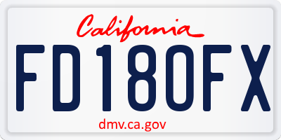 CA license plate FD18OFX