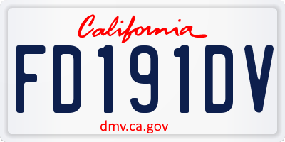 CA license plate FD191DV