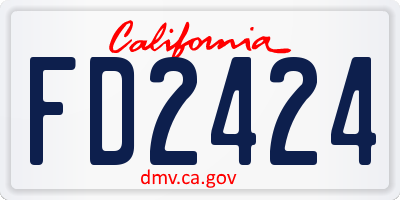 CA license plate FD2424