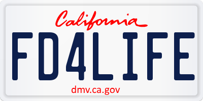 CA license plate FD4LIFE