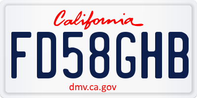 CA license plate FD58GHB